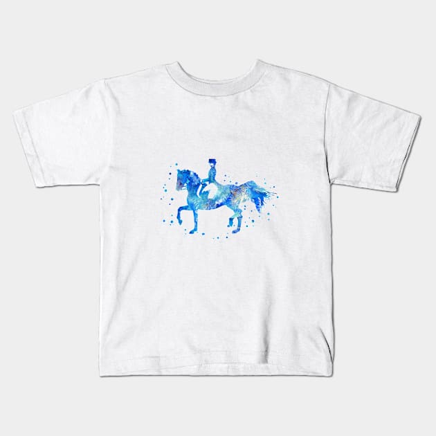 Horse racing Kids T-Shirt by RosaliArt